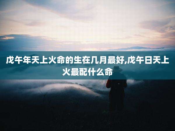 戊午年天上火命的生在几月最好,戊午日天上火最配什么命
