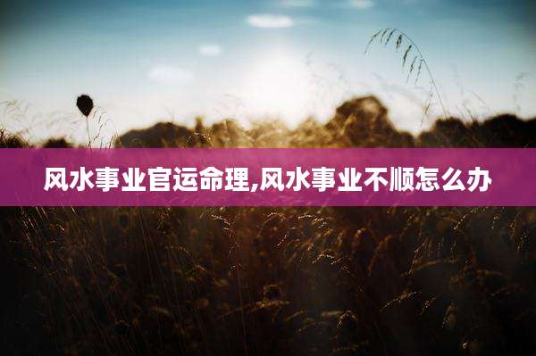 风水事业官运命理,风水事业不顺怎么办