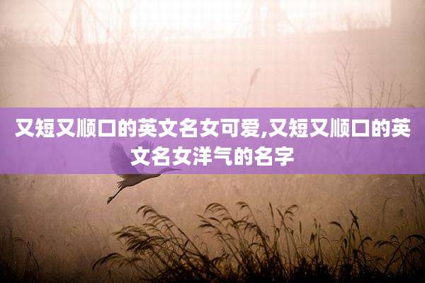 又短又顺口的英文名女可爱,又短又顺口的英文名女洋气的名字