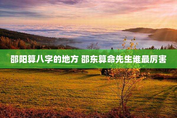 邵阳算八字的地方 邵东算命先生谁最厉害