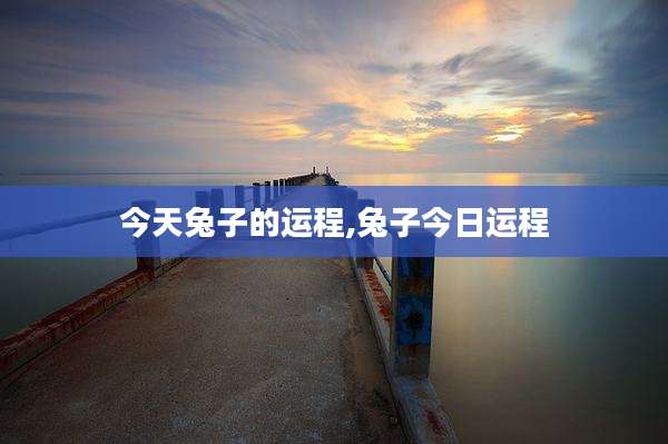 今天兔子的运程,兔子今日运程