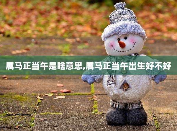属马正当午是啥意思,属马正当午出生好不好