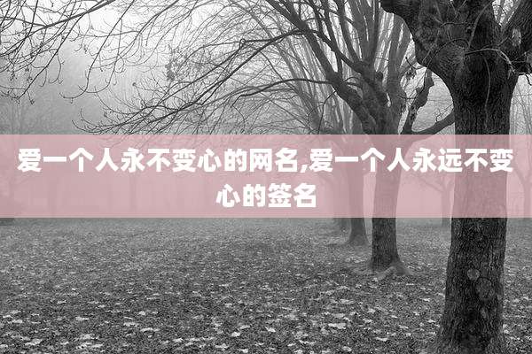 爱一个人永不变心的网名,爱一个人永远不变心的签名