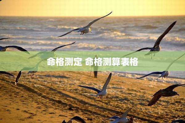 命格测定 命格测算表格