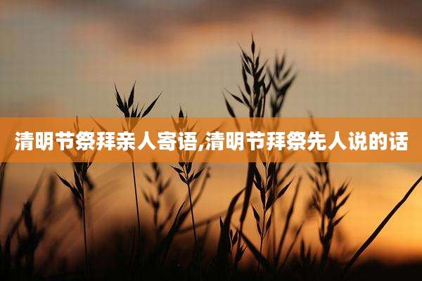 清明节祭拜亲人寄语,清明节拜祭先人说的话