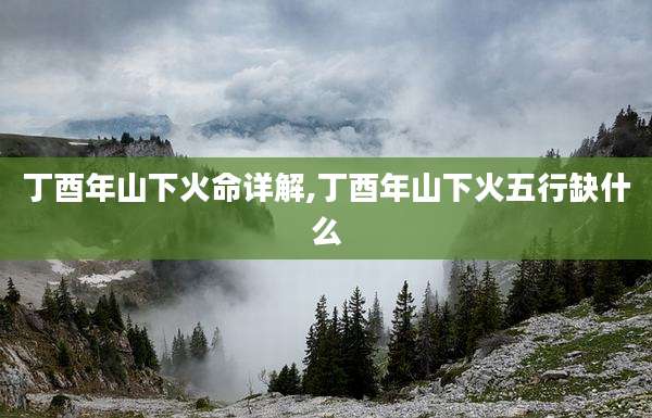 丁酉年山下火命详解,丁酉年山下火五行缺什么