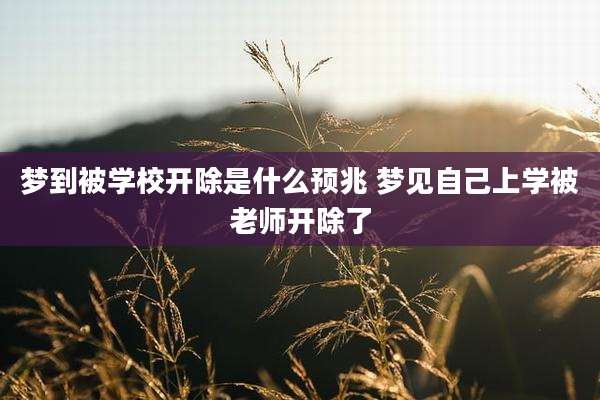梦到被学校开除是什么预兆 梦见自己上学被老师开除了