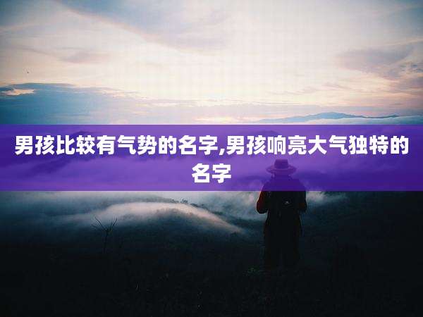 男孩比较有气势的名字,男孩响亮大气独特的名字