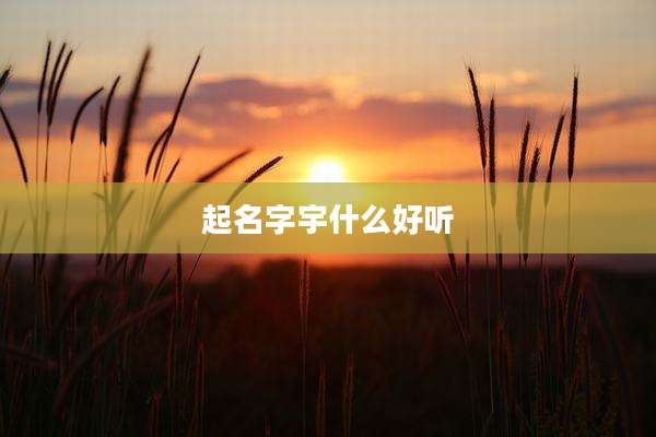 起名字宇什么好听