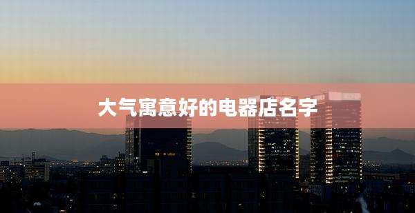 大气寓意好的电器店名字