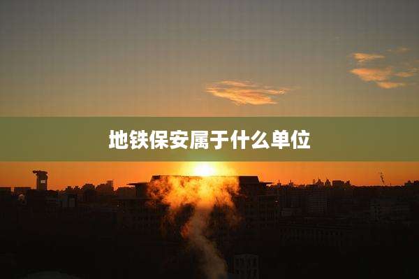 地铁保安属于什么单位