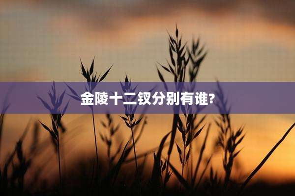 金陵十二钗分别有谁?