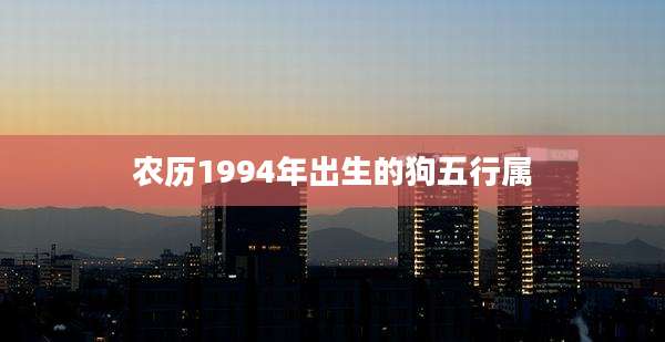 农历1994年出生的狗五行属