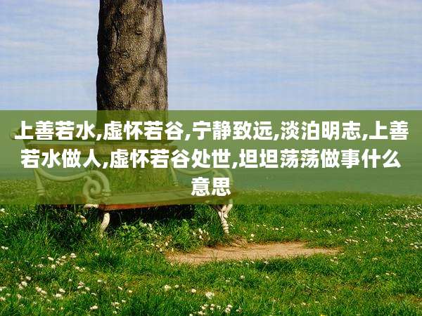 上善若水,虚怀若谷,宁静致远,淡泊明志,上善若水做人,虚怀若谷处世,坦坦荡荡做事什么意思