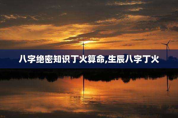八字绝密知识丁火算命,生辰八字丁火
