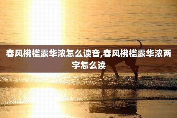 春风拂槛露华浓怎么读音,春风拂槛露华浓两字怎么读