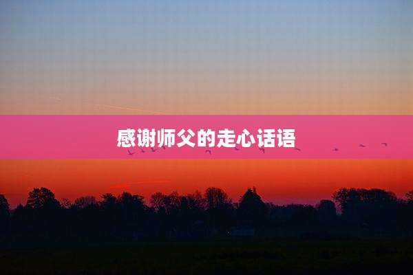感谢师父的走心话语