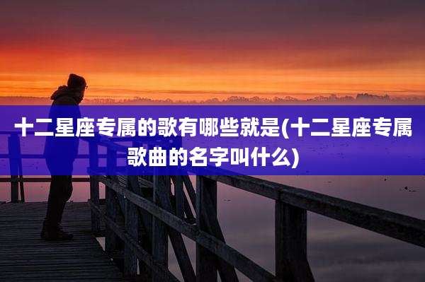 十二星座专属的歌有哪些就是(十二星座专属歌曲的名字叫什么)