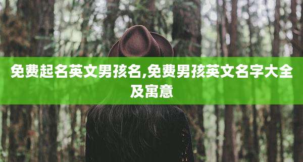 免费起名英文男孩名,免费男孩英文名字大全及寓意