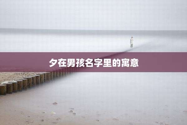 夕在男孩名字里的寓意