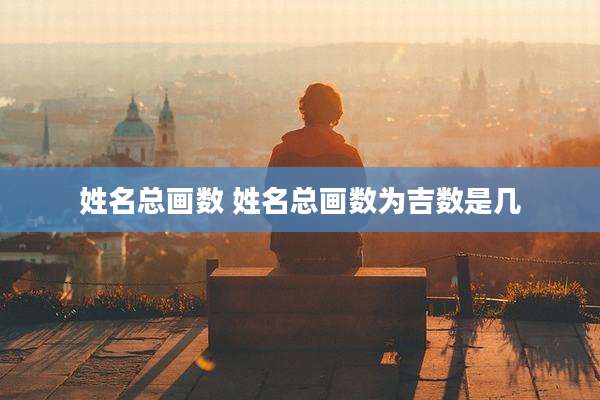 姓名总画数 姓名总画数为吉数是几