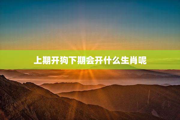 上期开狗下期会开什么生肖呢