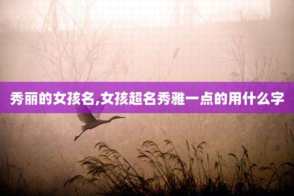 秀丽的女孩名,女孩超名秀雅一点的用什么字