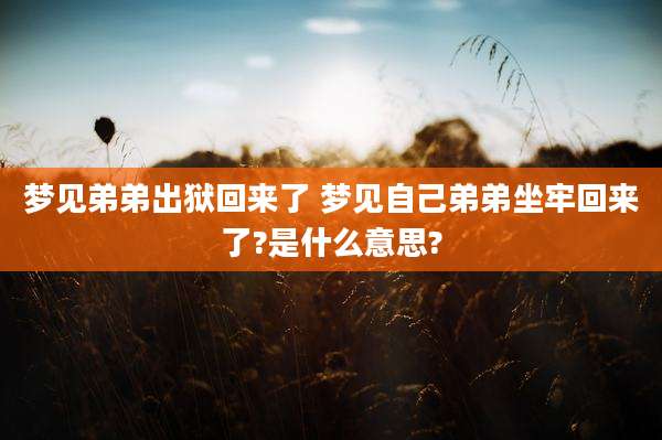 梦见弟弟出狱回来了 梦见自己弟弟坐牢回来了?是什么意思?