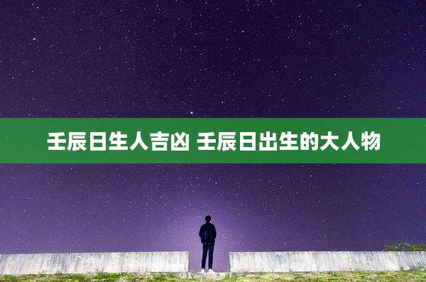 壬辰日生人吉凶 壬辰日出生的大人物