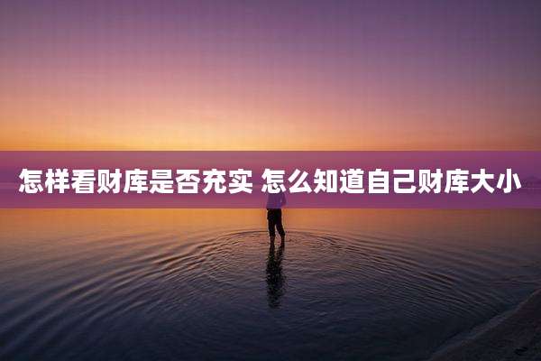 怎样看财库是否充实 怎么知道自己财库大小
