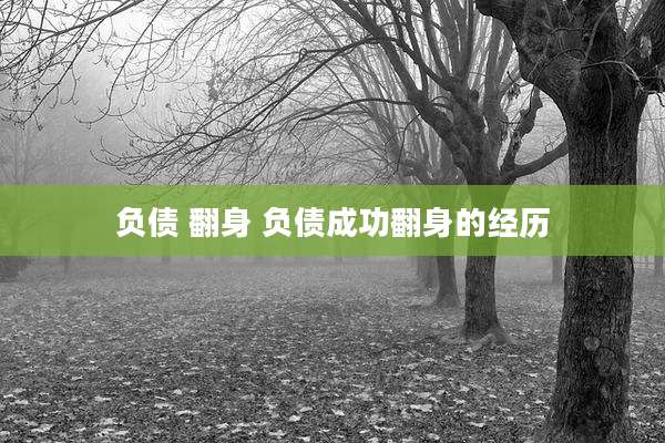 负债 翻身 负债成功翻身的经历