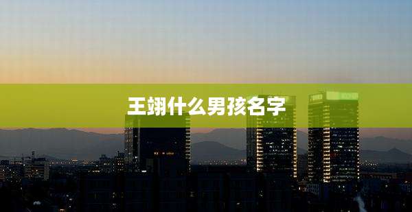 王翊什么男孩名字