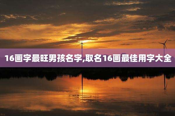 16画字最旺男孩名字,取名16画最佳用字大全