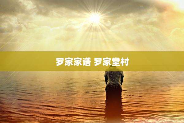 罗家家谱 罗家堂村
