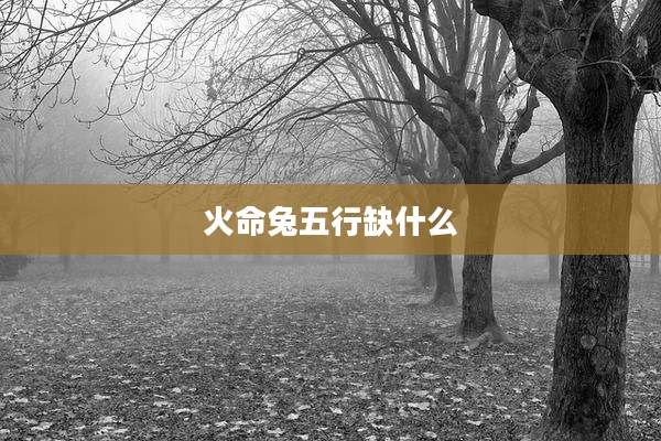 火命兔五行缺什么