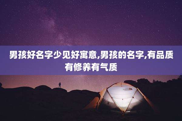 男孩好名字少见好寓意,男孩的名字,有品质有修养有气质