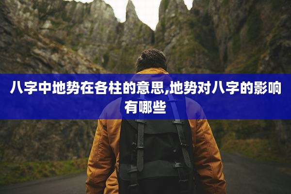 八字中地势在各柱的意思,地势对八字的影响有哪些