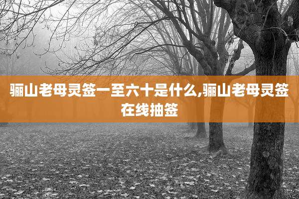 骊山老母灵签一至六十是什么,骊山老母灵签在线抽签