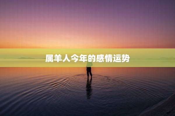 属羊人今年的感情运势