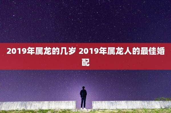 2019年属龙的几岁 2019年属龙人的最佳婚配