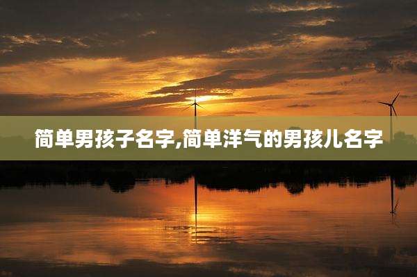 简单男孩子名字,简单洋气的男孩儿名字