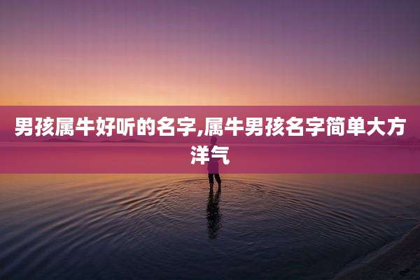 男孩属牛好听的名字,属牛男孩名字简单大方洋气