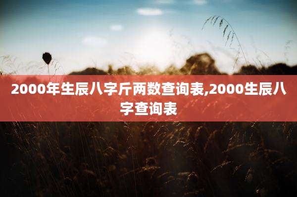 2000年生辰八字斤两数查询表,2000生辰八字查询表