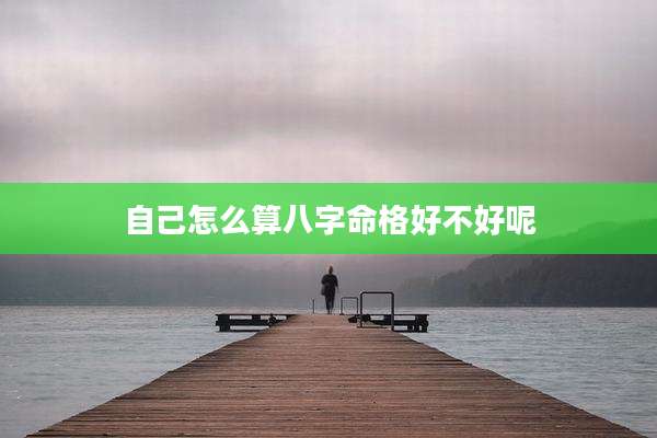 自己怎么算八字命格好不好呢