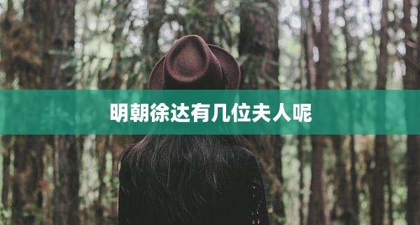 明朝徐达有几位夫人呢