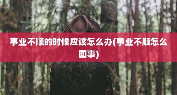 事业不顺的时候应该怎么办(事业不顺怎么回事)