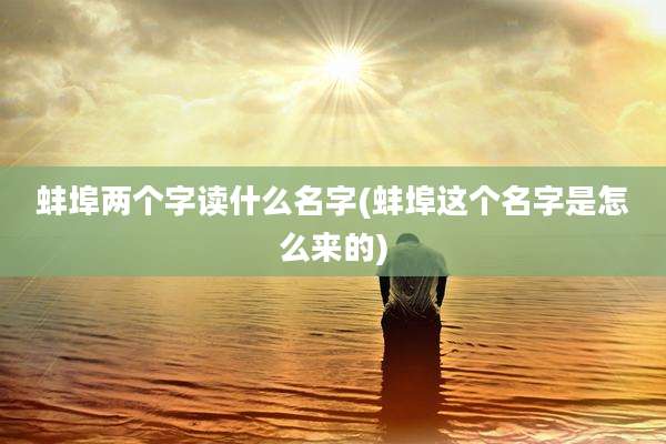 蚌埠两个字读什么名字(蚌埠这个名字是怎么来的)