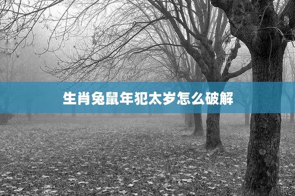 生肖兔鼠年犯太岁怎么破解