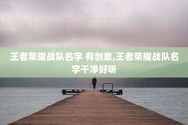 王者荣耀战队名字 有创意,王者荣耀战队名字干净好听