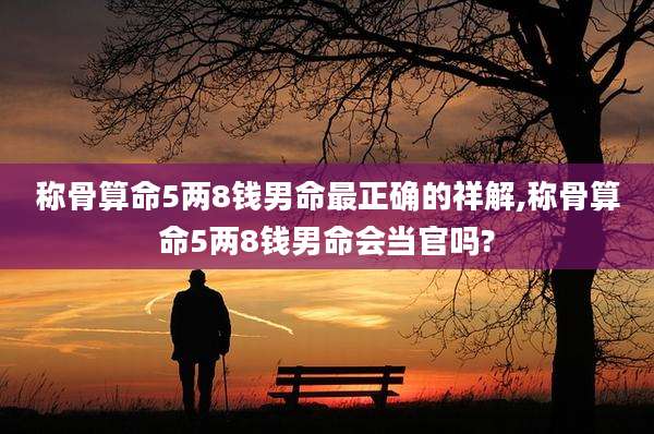 称骨算命5两8钱男命最正确的祥解,称骨算命5两8钱男命会当官吗?